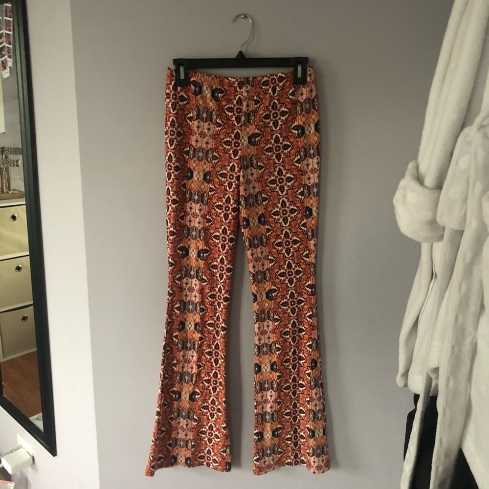 printed flare pants